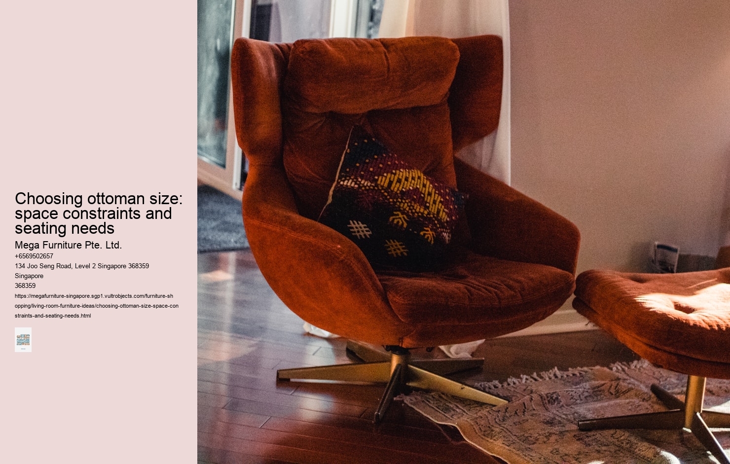 Choosing ottoman size: space constraints and seating needs