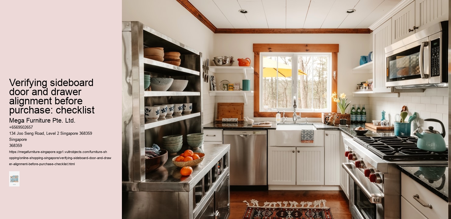 Verifying sideboard door and drawer alignment before purchase: checklist