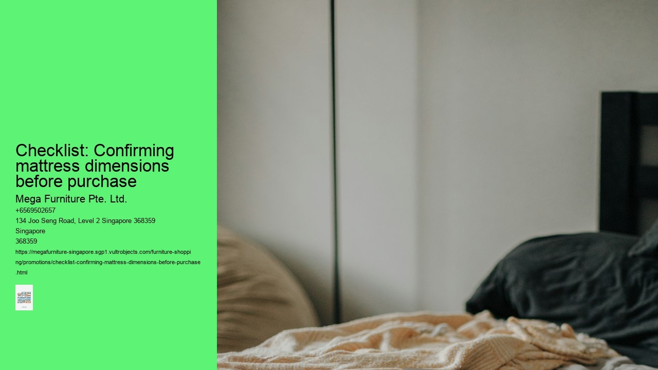 Checklist: Confirming mattress dimensions before purchase