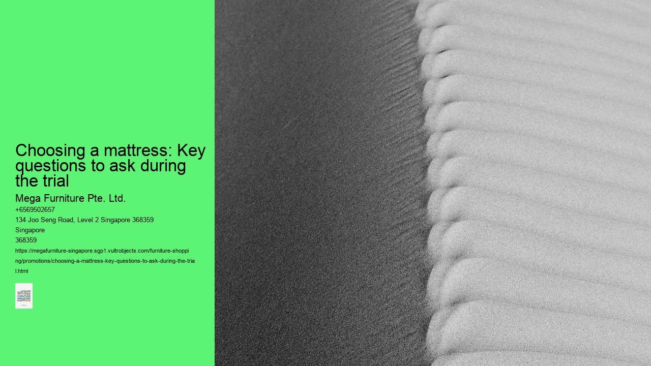 Choosing a mattress: Key questions to ask during the trial