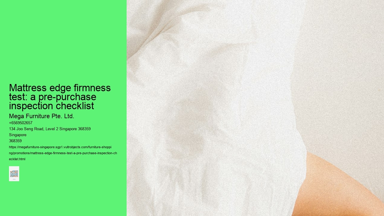 Mattress edge firmness test: a pre-purchase inspection checklist
