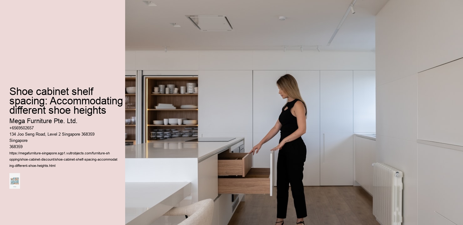 Shoe cabinet shelf spacing: Accommodating different shoe heights