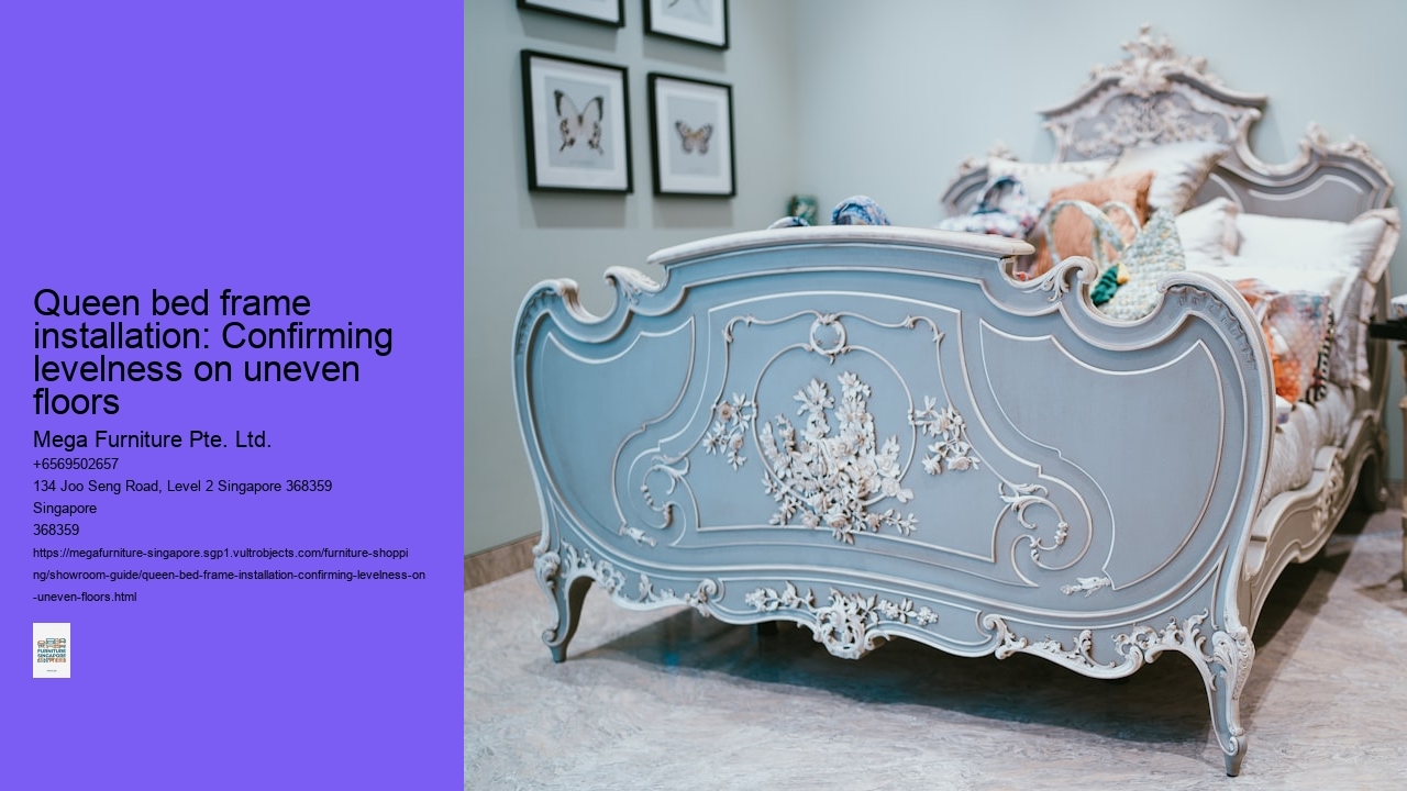 Queen bed frame installation: Confirming levelness on uneven floors